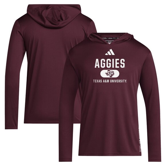 Adidas Men's Texas A&M Aggies Designed for Training Hoodie Maroon XLT - Picture 1 of 6